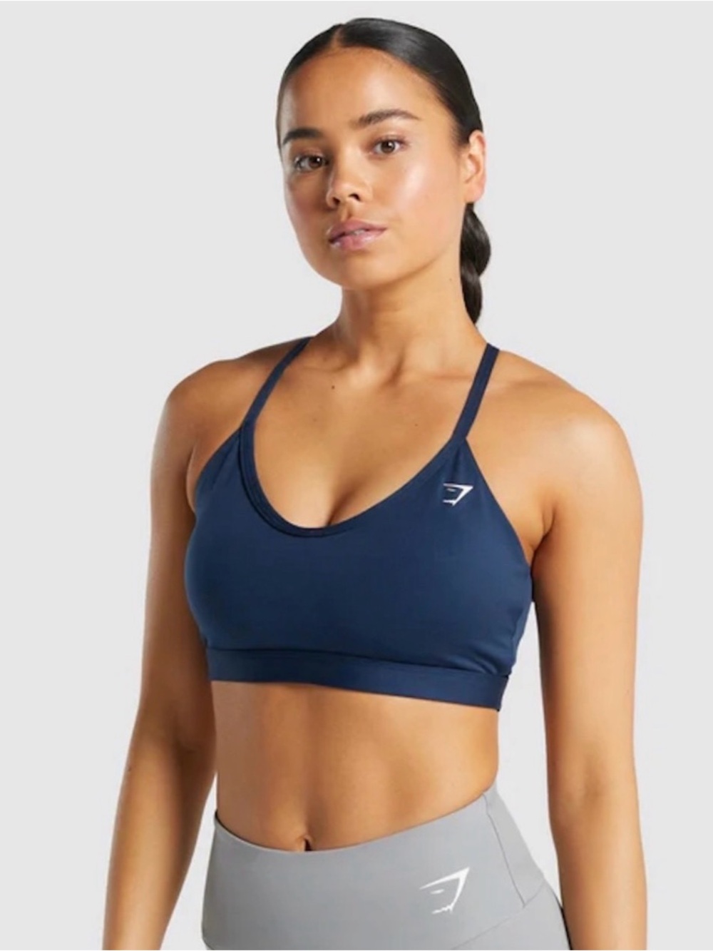 Gymshark V Neck Training Sports Bra Navy